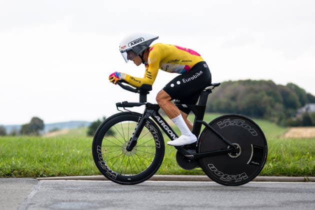 Cycling, Stage 1 of the Sauerland Tour, 13.5-km individual time trial, September 4, 2026 Giacomo Ballabio (ITA), Team Vorarlberg, Brilon, North Rhine-Westphalia, Germany Copyright: xMarcelxHilgerx