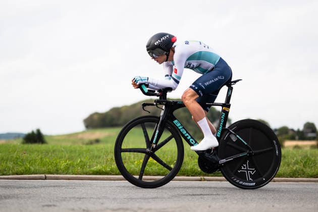 Cycling, Stage 1 of the Sauerland Tour, 13.5-km individual time trial, September 4, 2026, Tobias Kreuzer (GER), Run Race Solarpur Brilon, North Rhine-Westphalia, Germany Copyright: xMarcelxHilgerx