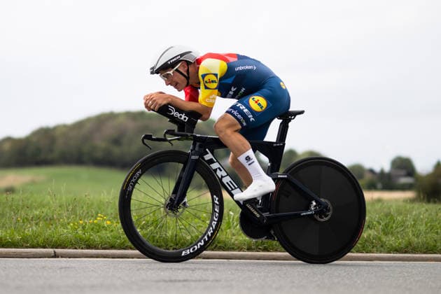 Cycling, Stage 1 of the Sauerland Tour, 13.5-km individual time trial, September 4, 2026, Louis Leidert (GER), Lidl Trek Future Racing, Brilon, North Rhine-Westphalia, Germany Copyright: xMarcelxHilgerx
