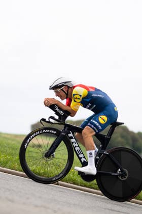 Cycling, Stage 1 of the Sauerland Tour, 13.5-km individual time trial, September 4, 2026, Louis Leidert (GER), Lidl Trek Future Racing, Brilon, North Rhine-Westphalia, Germany Copyright: xMarcelxHilgerx