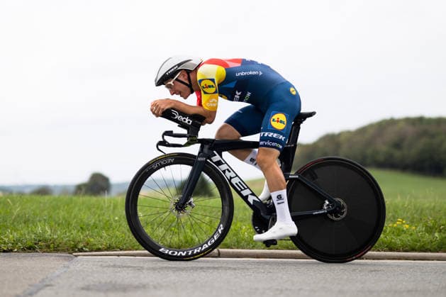 Cycling, Stage 1 of the Sauerland Tour, 13.5-km individual time trial, September 4, 2026, Louis Leidert (GER), Lidl Trek Future Racing, Brilon, North Rhine-Westphalia, Germany Copyright: xMarcelxHilgerx