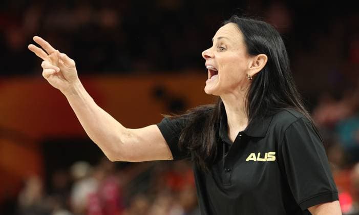 Australia™ head coach Sandy Brondello pictured during a game between the national teams of Australia and Puerto Rico, game 1 of the group phase at the FIBA Women s Basketball World Cup, on Friday 4 September 2026, in Berlin, Germany. The FIBA Women s Basketball World Cup takes place in Berlin from 4 to 23 September 2026. VIRGINIExLEFOUR  x185214045x