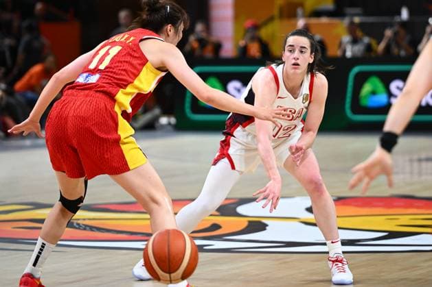 USA v China - FIBA Women s Basketball World Cup 2026 Media Activities 02 09 2026 BERLIN, GERMANY - SEPTEMBER 02 : Clark Caitlin guard of United States of America pictured during media activities ahead of the upcoming FIBA Women s Basketball World Cup group D phase match between USA and China in Berlin on September 2, 2026 in Berlin, Germany, 02 09 2026 Berlin Germany  Copyright: xVincentxKalutx