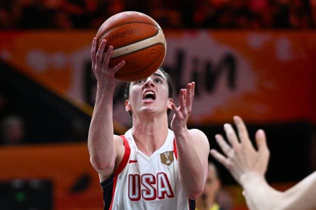 USA v China - FIBA Women s Basketball World Cup 2026 Media Activities 02 09 2026 BERLIN, GERMANY - SEPTEMBER 02 : Clark Caitlin guard of United States of America pictured during media activities ahead of the upcoming FIBA Women s Basketball World Cup group D phase match between USA and China in Berlin on September 2, 2026 in Berlin, Germany, 02 09 2026 Berlin Germany  Copyright: xVincentxKalutx
