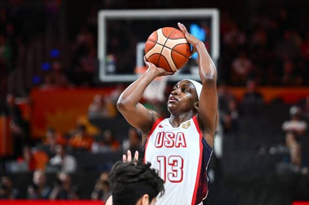 USA v China - FIBA Women s Basketball World Cup 2026 Media Activities 02 09 2026 BERLIN, GERMANY - SEPTEMBER 02 : Young Jackie guard of United States of America pictured during media activities ahead of the upcoming FIBA Women s Basketball World Cup group D phase match between USA and China in Berlin on September 2, 2026 in Berlin, Germany, 02 09 2026 Berlin Germany  Copyright: xVincentxKalutx