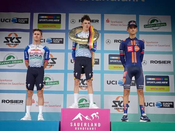 September 4, 2026 xkhx Sauerland Tour 2026 International Stage Race Stage 2 Winner: Max Bock, Red Bull Bora hansgrohe Rookies 2nd Place: Paul Fietzke, Red Bull Bora hansgrohe Rookies 3rd Place: Alexandre Trouvain, Development Team Picnic PostNL
