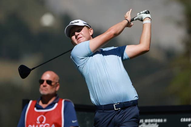 2026 Omega European Masters - DP World Tour Albin Bergstrom of Sweden plays during the second round of the 2026 Omega European Masters at the Golf de Crans-sur-Sierre in Crans-Montana, Switzerland, on September 4, 2026. Crans-Montana Switzerland  Copyright: xRemyxGrosx originalFilename:gros-notitle260904_npxau.jpg