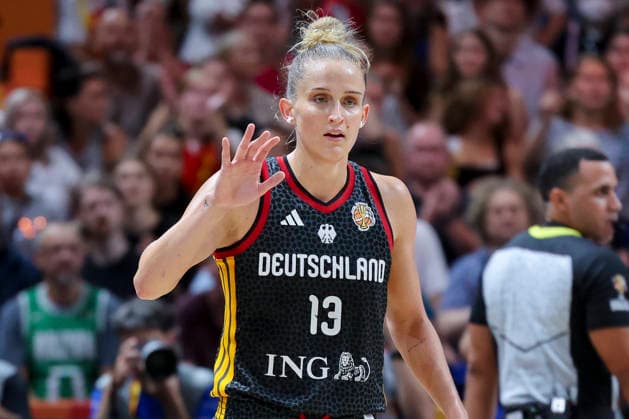 Leonie Fiebich (Germany) gestures during the FIBA Women s Basketball World Cup Germany 2026 group match between Spain and Germany at Berlin Arena on September 4, 2026 in Berlin, Germany. (Photo by Marco Steinbrenner DeFodi Images) - *** Leonie Fiebich of Germany gestures during the FIBA Women s Basketball World Cup Germany 2026 group match between Spain and Germany at the Berlin Arena on September 4, 2026, in Berlin, Germany. Photo by Marco Steinbrenner, DeFodi Images