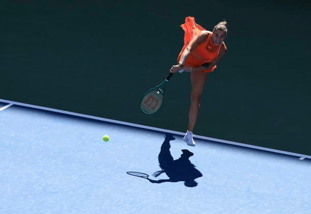 US Open tennis tournament - Day 6 Aryna Sabalenka of Belarus in action against Kamilla Rakhimova of Uzbekistan during the Women’s Singles round 3 of the US Open Tennis Championship at the USTA Billie Jean King National Tennis Center in Flushing Meadows, New York, USA, 04 September 2026. The 2026 US Open tournament runs from 23 August through 13 September. FLUSHING MEADOWS NEW YORK United States  Copyright: xCRISTOBALxHERRERA-ULASHKEVICHx