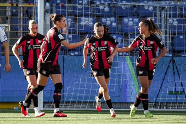 Deutschland: Fussball Saison 2026 2027 , Google Pixel Frauen-Bundesliga , 3. Spieltag , TSG 1899 Hoffenheim Frauen vs. Bayer 04 Leverkusen Frauen - Dietmar-Hopp-Stadion (Hoffenheim) : Tor und Torjubel zum 0:1, Tor, Torjubel, Jubel, Freude, Emotionen Hoffenheim Dietmar-Hopp-Stadion Deutschland Germany *** Germany Soccer Season 2026–2027, Google Pixel Women’s Bundesliga, Matchday 3, TSG 1899 Hoffenheim Women vs. Bayer 04 Leverkusen Women, Dietmar Hopp Stadium, Hoffenheim—Goal and goal celebration for the 0–1, Goal, Goal Celebration, celebration, joy, emotions, Hoffenheim, Dietmar Hopp Stadium, Germany Copyright: xBennetxLongx