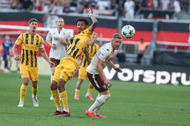 3rd Division FC Ingolstadt 04 vs. Alemannia Aachen: Tackle, Battle for the Ball, Lars Lokotsch 13, FCI Joel da Silva Kiala 37 AA Danilo Wiebe 28 AA 3rd Division FC Ingolstadt 04 2026–2027 season Alemannia Aachen