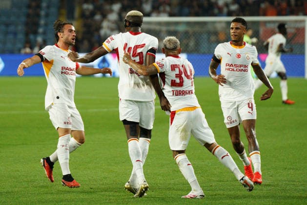 September 4, 2026, Basaksehir, Istanbul, Turkey: Victor Osimhen (C-L) of Galatasaray celebrates with his teammates after scoring his team s first goal during the Turkish Super League 2026 27 match between Basaksehir and Galatasaray at the Basaksehir Fatih Terim Stadium in Istanbul, Turkey, on September 4, 2026. Turkish Super League 2026 27 - Basaksehir Vs Galatasaray  - ZUMAu194 20260904_zip_u194_012 Copyright: xTolgaxUluturkx