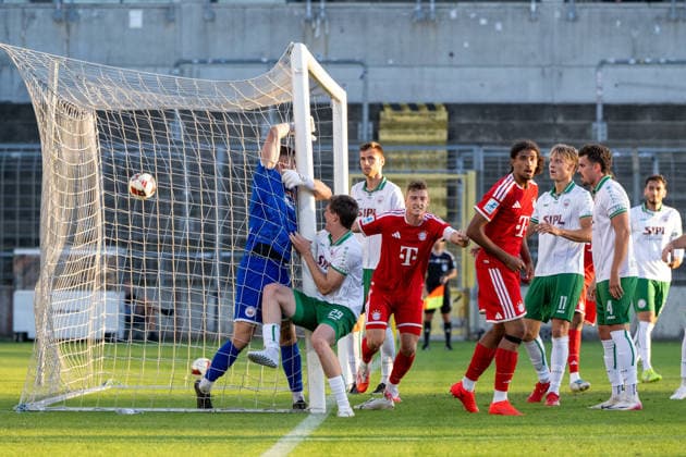 Goal, 1-0, for FC Bayern Amateurs; Scorer: David Heindl; 5 FC Bayern Munich Amateurs; FC Bayern II vs. VfB Eichstätt; Soccer; Bavarian Regional League; Matchday 7; September 4, 2026. DFB regulations prohibit any use of photographs as image sequences and or quasi-video. Munich, Bavaria, Germany Copyright: xkolbert-press UlrichxGamelx