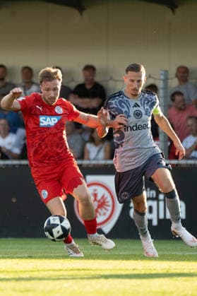 September 4, 2026, xhfmx, Regionalliga Southwest Soccer, Eintracht Frankfurt II vs. FC Astoria Walldorf; Marcel Carl of FC Astoria Walldorf in a duel with Nico Ochojski of Eintracht Frankfurt U21 Dreieich