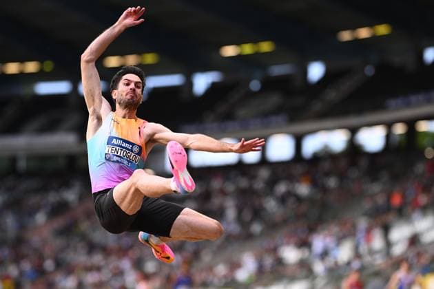 Memorial Van Damme 2025 - Wanda Diamond League - day 1 BRUSSELS, BELGIUM - SEPTEMBER 04 : Tentoglou Miltiadis (GRE) during day 1 of the 50th edition of the 2026 IAAF Wanda Diamond League Allianz Memorial Van Damme athletics meeting in the King Baudouin Stadium in on September 4, 2026 in Brussels, Belgium, 04 09 2026 Brussels Belgium  Copyright: xGvgx