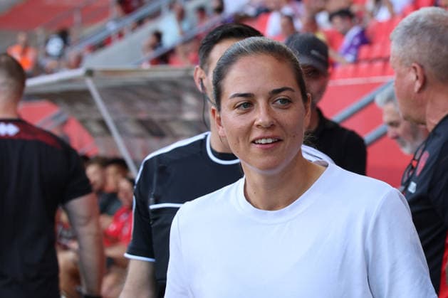 Coach Sabrina Wittmann, head coach of FC Ingolstadt 04, was in good spirits before the match between FC Ingolstadt 04 and Alemannia Aachen on September 4, 2026, DFB regulations prohibit any use of photographs as image sequences and or quasi-video. GER, Soccer, 3. Liga, Matchday 4, FC Ingolstadt 04 vs. Alemannia Aachen, September 4, 2026, Audi Sportpark Ingolstadt Copyright: xEibner-Pressefoto OliverxSTRISCHx EP-OSH
