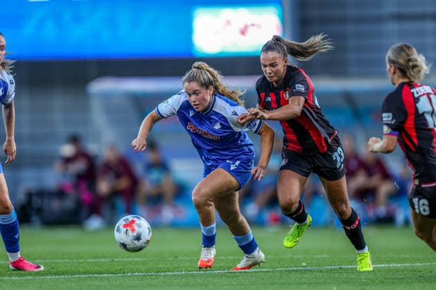 GER, Sinsheim, TSG Hoffenheim vs Bayer 04 Leverkusen, Google Pixel Frauen Bundesliga, Fussball, DFB, Spielzeit 2026 2027, Dietmar Hopp Stadion, 3. Spieltag im Bild v.l.: Laia Martret (TSG Hoffenheim Frauen 21), Maja Sternad (Bayer 04 Leverkusen Frauen 23) DFB DFL REGULATIONS PROHIBIT ANY USE OF PHOTOGRAPHS AS IMAGE SEQUENCES AND OR QUASI-VIDEO, 04.09.2026 *** GER, Sinsheim, TSG Hoffenheim vs. Bayer 04 Leverkusen, Google Pixel Women s Bundesliga, Soccer, DFB, 2026–2027 Season, Dietmar Hopp Stadium, Matchday 3 in pictures (from left): Laia Martret, TSG Hoffenheim Women s U-21, Maja Sternad, Bayer 04 Leverkusen Women’s U-23, DFB DFL regulations prohibit any use of photographs as image sequences and or quasi-video, April 9, 2026 Copyright: HMBxMedia HendrikxHamelau