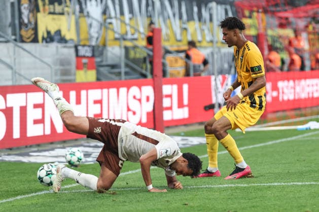 3rd Division FC Ingolstadt 04 Alemannia Aachen Nishan Velupilay 28 FCI Joel da Silva Kiala 37 AA Tackle Battle for the ball 3rd Division FC Ingolstadt 04 2026–2027 Season Alemannia Aachen