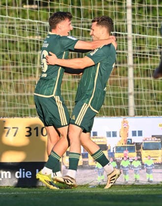 September 4, 2026 Soccer Season 2026–2027 Bavarian Regional League Matchday 7 SC Eltersdorf vs. SCE Quecken FV Illertissen xwoxzix Goal celebration Cheering Joy after a goal Goal Shot on goal for the 1–0 lead by Moritz Fischer 15, SC Eltersdorf Marco Niedermayer 16, SC Eltersdorf Moritz Fischer 15, SC Eltersdorf