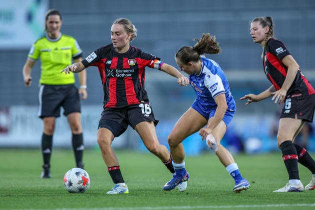 GER, Sinsheim, TSG Hoffenheim vs Bayer 04 Leverkusen, Google Pixel Frauen Bundesliga, Fussball, DFB, Spielzeit 2026 2027, Dietmar Hopp Stadion, 3. Spieltag im Bild v.l.: Sofie Zdebel (Bayer 04 Leverkusen Frauen 16) DFB DFL REGULATIONS PROHIBIT ANY USE OF PHOTOGRAPHS AS IMAGE SEQUENCES AND OR QUASI-VIDEO, 04.09.2026 *** GER, Sinsheim, TSG Hoffenheim vs. Bayer 04 Leverkusen, Google Pixel Women s Bundesliga, Soccer, DFB, 2026–2027 Season, Dietmar Hopp Stadium, Matchday 3 in pictures (from left): Sofie Zdebel, Bayer 04 Leverkusen Women’s Team, 16. DFB DFL regulations prohibit any use of photographs as image sequences and or quasi-video, April 9, 2026 Copyright: HMBxMedia HendrikxHamelau
