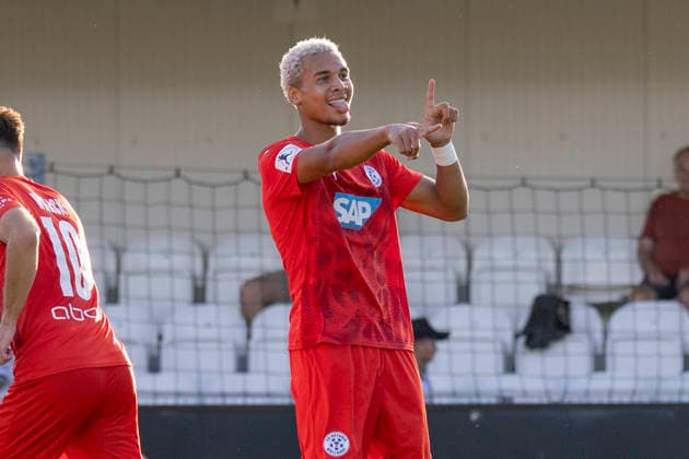 Regionalliga Southwest: Eintracht Frankfurt II vs. FC Astoria Walldorf, September 4, 2026: Sissis Efthymiou of Eintracht Frankfurt II scored the goal to make it 0–1 and celebrates with a gesture. Eintracht Frankfurt II vs. FC Astoria Walldorf, Dreieich, Maxworx Sportpark, September 4, 2026 Copyright: xBEAUTIFULxSPORTS Gawlikx
