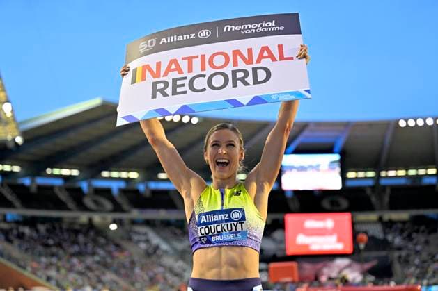Memorial Van Damme 2025 - Wanda Diamond League - day 1 BRUSSELS, BELGIUM - SEPTEMBER 04 : Couckuyt Paulien (BEL) celebrating national record during day 1 of the 50th edition of the 2026 IAAF Wanda Diamond League Allianz Memorial Van Damme athletics meeting in the King Baudouin Stadium in on September 4, 2026 in Brussels, Belgium, 04 09 2026 Brussels Belgium  Copyright: xSesx