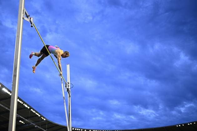 Belgian Ben Broeders pictured during the men s pole vault competition, at the 50th edition of the Memorial Van Damme Diamond League athletics event in Brussels, Friday 4 September 2026. JASPERxJACOBS  x185255297x