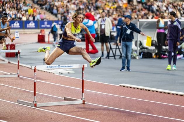 Belgian Paulien Couckuyt pictured in action during the 50th edition of the Memorial Van Damme Diamond League athletics event in Brussels, Friday 4 September 2026. EMILExWINDAL  x185256019x
