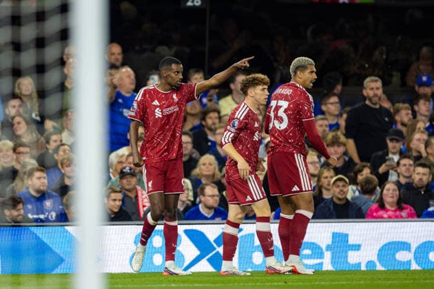 Football - FA Premier League - Ipswich Town v Liverpool FC IPSWICH, ENGLAND - Friday, September 4, 2026: Liverpool s Alexander Isak celebrates after scoring the first goal during the FA Premier League match between Ipswich Town FC and Liverpool FC at Portman Road. (Photo by David Rawcliffe Propaganda) IPSWICH Portman Road SUFFOLK ENGLAND  Copyright: xDavidxRawcliffex P2026-09-04-Ipswich_Liverpool-53