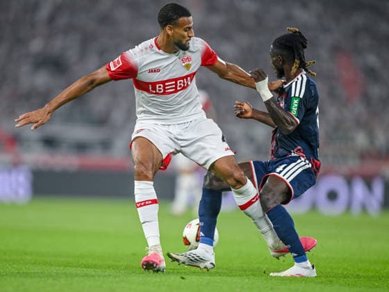 Josha Vagnoman (VfB Stuttgart) und Gideon Mensah (1.FC Koeln) im Zweikampf waehrend des spiels der 1. Bundesliga zwischen VfB Stuttgart und 1. FC Koeln, MHPArena am 04. September 2026 in Stuttgart, Deutschland. (Foto von Harry Langer DeFodi Images) +++ Josha Vagnoman (VfB Stuttgart) und Gideon Mensah (1.FC Koeln) battle for the ball during the Bundesliga match between VfB Stuttgart and 1. FC Koeln at MHPArena on September 4, 2026 in Stuttgart, Germany. (Photo by Harry Langer DeFodi Images) DFB DFL REGULATIONS PROHIBIT ANY USE OF PHOTOGRAPHS AS IMAGE SEQUENCES AND OR QUASI-VIDEO. (Photo by Harry Langer DeFodi Images) DFB DFL REGULATIONS PROHIBIT ANY USE OF PHOTOGRAPHS AS IMAGE SEQUENCES AND OR QUASI-VIDEO. - *** Josha Vagnoman of VfB Stuttgart and Gideon Mensah of 1. FC Köln battle for the ball during the Bundesliga match between VfB Stuttgart and 1. FC Köln, at MHPArena on September 4, 2026, in Stuttgart, Germany. Photo by Harry Langer, DeFodi Images. Josha Vagnoman of VfB Stuttgart and Gideon Mensah of 1. FC Köln battle for the ball during the Bundesliga match between VfB Stuttgart and 1. FC Köln at MHPArena on September 4, 2026 in Stuttgart, Germany. Photo by Harry Langer, DeFodi Images. DFB and DFL regulations prohibit any use of photographs as image sequences and or quasi-video. Photo by Harry Langer, DeFodi Images. DFB and DFL regulations prohibit any use of photographs as imageSEQUENCES AND OR QUASI-VIDEO
