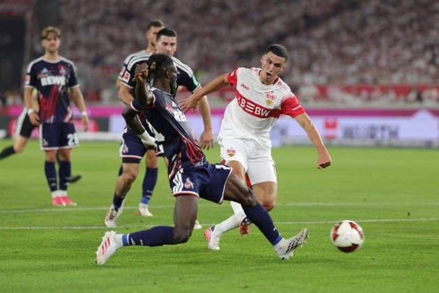 2026.09.04, Deutschland, Stuttgart Fußball VfB Stuttgart vs. 1. FC Köln, Bilai El Khannouss (VfB) erzielt das Tor zum 1:0 Gemäß den Vorgaben der DFL Deutsche Fußball Liga ist es untersagt, in dem Stadion und oder vom Spiel angefertigte Fotoaufnahmen in Form von Sequenzbildern und oder videoähnlichen Fotostrecken zu verwerten bzw. verwerten zu lassen. DFL, DFB regulations prohibit any use of photographs as image sequences and or quasi-video. *** September 4, 2026, Germany, Stuttgart: VfB Stuttgart vs. 1. FC Köln, Bilai El Khannouss scores the goal for VfB, making it 1–0. According to the regulations of the DFL (German Soccer League), it is prohibited to use or allow the use of photographs taken in the stadium and or during the game in the form of image sequences and or video-like photo series. DFL, DFB regulations prohibit any use of photographs as image sequences and or quasi-video content