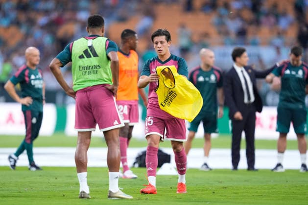 September 4, 2026, Sevilla, Sevilla, Spain: Arda Guler of Real Madrid CF warms up during the Spanish league, LaLiga EA Sports, football match played between Real Betis and Real Madrid at La Cartuja stadium on September 4, 2026, in Sevilla, Spain. Sevilla Spain - ZUMAa181 20260904_zaa_a181_032 Copyright: xJoaquinxCorcherox