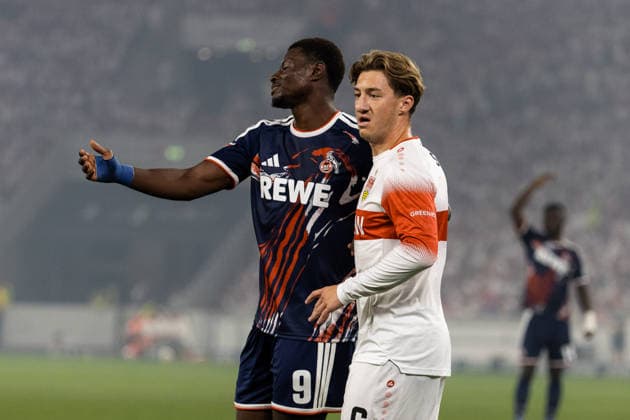 Ragnar ACHE (1. FC Koeln, 09) ist enttäuscht enttaeuscht, unzufrieden, ärgert aegert sich, Emotionen, Wut, Trauer, negative Emotionen GER, VfB Stuttgart vs. 1. FC Koeln, Fussball, Bundesliga, 2. Spieltag, Spielzeit 2026 2027, 04.09.2026, GER, VfB Stuttgart vs. 1. FC Koeln, Fussball, Bundesliga, 2. Spieltag, Spielzeit 2026 2027, 04.09.2026, Stuttgart *** Ragnar ACHE 1 FC Cologne, 09 is disappointed, dissatisfied, annoyed, emotions, anger, sadness, negative emotions GER, VfB Stuttgart vs. 1. FC Köln, soccer, Bundesliga, Matchday 2, 2026–2027 season, September 4, 2026, GER, VfB Stuttgart vs. 1. FC Köln, soccer, Bundesliga, Matchday 2, 2026–2027 season, September 4, 2026, Stuttgart Copyright: xEibnerxPressefoto OliverxSchmidtx EP_OST