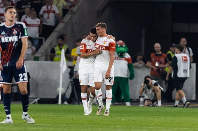 Bilal El KHANNOUSS (VfB Stuttgart, 11) trifft zum 1:0, Torjubel mit Grischa PROEMEL (VfB Stuttgart, 21) GER, VfB Stuttgart vs. 1. FC Koeln, Fussball, Bundesliga, 2. Spieltag, Spielzeit 2026 2027, 04.09.2026, GER, VfB Stuttgart vs. 1. FC Koeln, Fussball, Bundesliga, 2. Spieltag, Spielzeit 2026 2027, 04.09.2026, Stuttgart *** Bilal El KHANNOUSS (VfB Stuttgart, 11) scores to make it 1–0; celebrates the goal with Grischa PROEMEL (VfB Stuttgart, 21, GER), VfB Stuttgart vs. 1. FC Köln, soccer, Bundesliga, Matchday 2, 2026–2027 season, September 4, 2026, GER, VfB Stuttgart vs. 1. FC Köln, soccer, Bundesliga, Matchday 2, 2026–2027 season, September 4, 2026, Stuttgart Copyright: xEibnerxPressefoto OliverxSchmidtx EP_OST