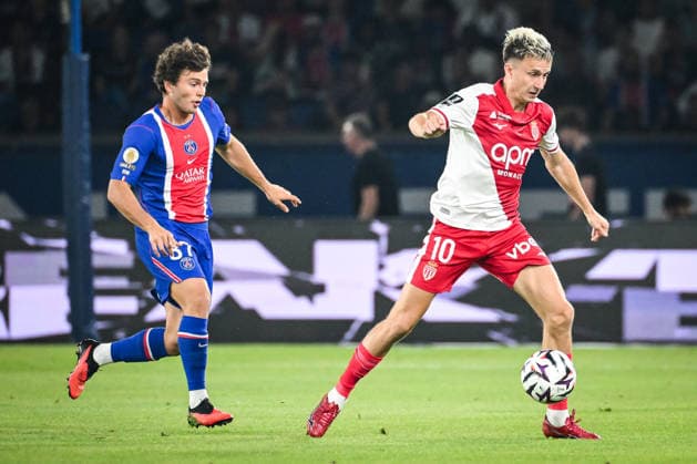 September 4, 2026, Paris, France, France: Joao NEVES of PSG and Aleksandr GOLOVIN of Monaco during the Ligue 1 match between Paris Saint-Germain (PSG) and AS Monaco at Parc des Princes Stadium on September 04, 2026 in Paris, France. Paris France - ZUMAm308 20260904_zsp_m308_001 Copyright: xMatthieuxMirvillex