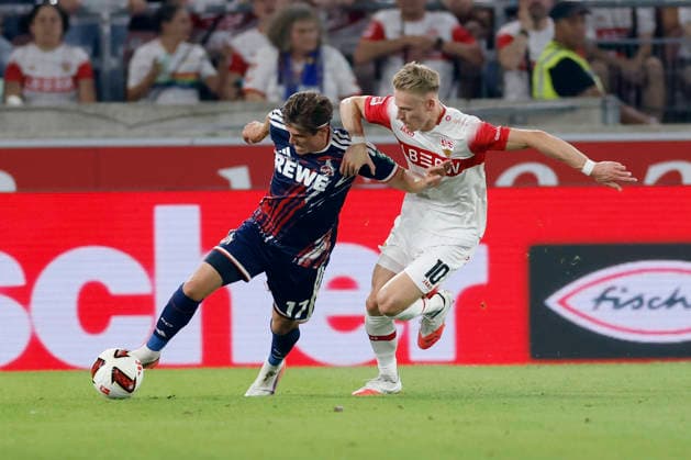 v.l.n.r.: Alessio Castro-Montes (1. FC Köln) und Chris Führich (VfB Stuttgart), im Bundesliga-Spiel zwischen dem VfB Stuttgart und dem 1. FC Köln in der MHP Arena, Stuttgart, Deutschland, am 4. September 2026. in action during the Bundesliga match between VfB Stuttgart and 1. FC Köln at the MHP Arena, Stuttgart, Germany, on September 4, 2026. DFB DFL REGULATIONS PROHIBIT ANY USE OF PHOTOGRAPHS AS IMAGE SEQUENCES AND OR QUASI-VIDEO, *** From left to right: Alessio Castro Montes of 1. FC Köln and Chris Führich of VfB Stuttgart, during the Bundesliga match between VfB Stuttgart and 1. FC Köln at the MHP Arena, Stuttgart, Germany, on September 4, 2026, in action during the Bundesliga match between VfB Stuttgart and 1 FC Köln at the MHP Arena, Stuttgart, Germany, on September 4, 2026. DFB and DFL regulations prohibit any use of photographs as image sequences and or quasi-video, Copyright: HMBxMedia xHeikoxBecker