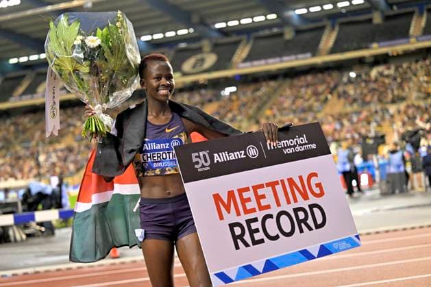 Memorial Van Damme 2025 - Wanda Diamond League - day 1 BRUSSELS, BELGIUM - SEPTEMBER 04 : CHEROTICH Faith KEN 3000m steeplechase during day 1 of the 50th edition of the 2026 IAAF Wanda Diamond League Allianz Memorial Van Damme athletics meeting in the King Baudouin Stadium in on September 4, 2026 in Brussels, Belgium, 04 09 2026 Brussels Belgium  Copyright: xSesx