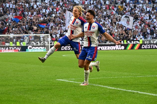 Football : Olympique Lyonnais v Auxerre - French ligue 1- 04 09 2026 BACHER Felix scoring goal of Lyon during the French ligue 1 match between Olympique Lyonnais and Auxerre at Groupama Stadium Decines Charpieu Lyon on September 04, 2026 , France LYONFrance  Copyright: xMouradxAllilix