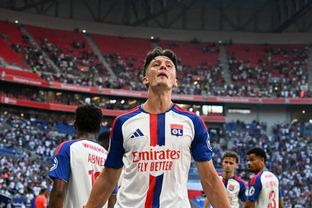 Football : Olympique Lyonnais v Auxerre - French ligue 1- 04 09 2026 BACHER Felix scoring goal of Lyon during the French ligue 1 match between Olympique Lyonnais and Auxerre at Groupama Stadium Decines Charpieu Lyon on September 04, 2026 , France LYONFrance  Copyright: xMouradxAllilix
