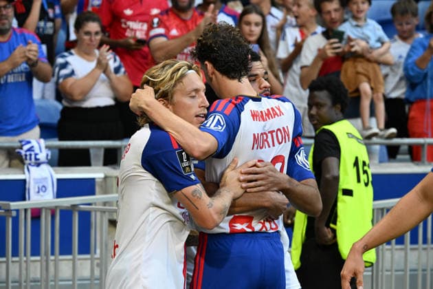 Football : Olympique Lyonnais v Auxerre - French ligue 1- 04 09 2026 ATHEKANE Zachary scoring goal of Lyon during the French ligue 1 match between Olympique Lyonnais and Auxerre at Groupama Stadium Decines Charpieu Lyon on September 04, 2026 , France LYONFrance  Copyright: xMouradxAllilix