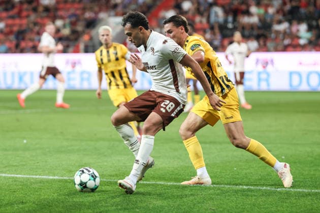 3rd Division FC Ingolstadt 04 Alemannia Aachen Tackle Battle for the ball Nishan Velupilay 28 FCI Petros Bagalianis 2 AA 3rd Division FC Ingolstadt 04 2026–2027 season Alemannia Aachen