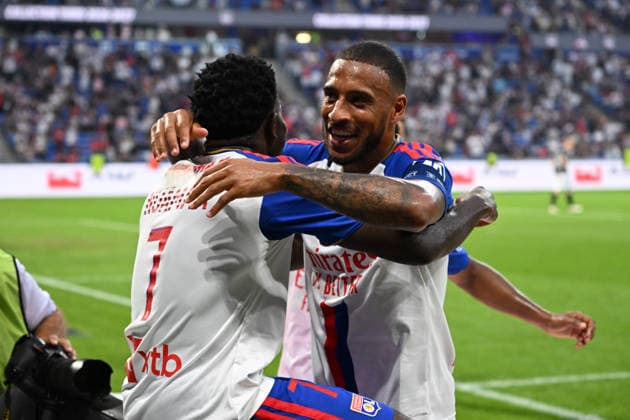 Football : Olympique Lyonnais v Auxerre - French ligue 1- 04 09 2026 Ernest NUAMAH scoring goal of Lyon during the French ligue 1 match between Olympique Lyonnais and Auxerre at Groupama Stadium Decines Charpieu Lyon on September 04, 2026 , France LYONFrance  Copyright: xMouradxAllilix