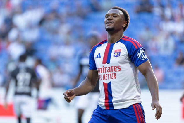 Ikoma Lois Openda seen during Ligue 1 26 27 game between teams of Olympique Lyon and AJ Auxerre at Groupama Stadium (Benjamin Faes Ball Raw Images) Lyon Groupama Stadium France Copyright: xBenjaminxFaesx 0W4A0012