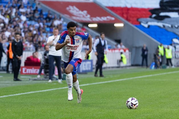 Zachary Christopher Athekame seen during Ligue 1 26 27 game between teams of Olympique Lyon and AJ Auxerre at Groupama Stadium (Benjamin Faes Ball Raw Images) Lyon Groupama Stadium France Copyright: xBenjaminxFaesx 0W4A0487
