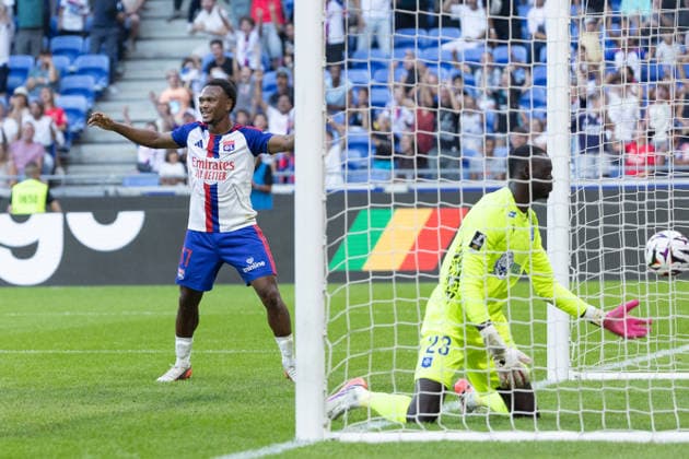 Ikoma Lois Openda seen during Ligue 1 26 27 game between teams of Olympique Lyon and AJ Auxerre at Groupama Stadium (Benjamin Faes Ball Raw Images) Lyon Groupama Stadium France Copyright: xBenjaminxFaesx 0W4A2573