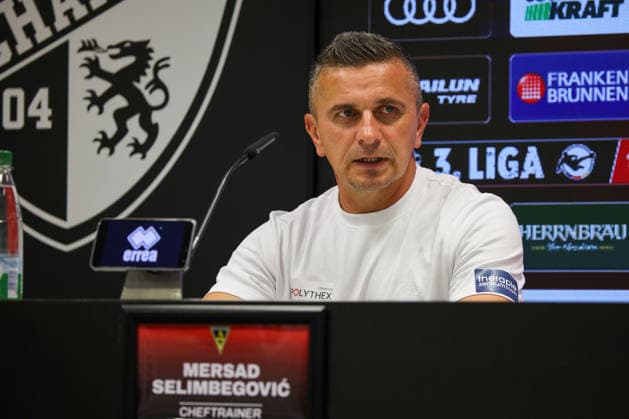 Coach Mersad Selimbegovic, head coach of Alemannia Aachen, at the press conference following the match between FC Ingolstadt 04 and Alemannia Aachen on September 4, 2026, DFB regulations prohibit any use of photographs as image sequences and or quasi-video. Germany, soccer, 3. Liga, Matchday 4, FC Ingolstadt 04 vs. Alemannia Aachen, September 4, 2026, Audi Sportpark Ingolstadt Copyright: xEibner-Pressefoto OliverxSTRISCHx EP-OSH