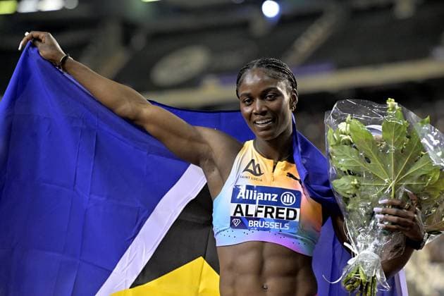Memorial Van Damme 2025 - Wanda Diamond League - day 1 BRUSSELS, BELGIUM - SEPTEMBER 04 : ALFRED Julien LCA during day 1 of the 50th edition of the 2026 IAAF Wanda Diamond League Allianz Memorial Van Damme athletics meeting in the King Baudouin Stadium in on September 4, 2026 in Brussels, Belgium, 04 09 2026 Brussels Belgium  Copyright: xSesx