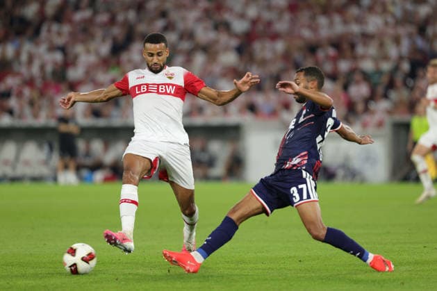 2026.09.04, Deutschland, Stuttgart Fußball VfB Stuttgart vs. 1. FC Köln, Josha Vagnoman (VfB) Linton Maina (Köln) Gemäß den Vorgaben der DFL Deutsche Fußball Liga ist es untersagt, in dem Stadion und oder vom Spiel angefertigte Fotoaufnahmen in Form von Sequenzbildern und oder videoähnlichen Fotostrecken zu verwerten bzw. verwerten zu lassen. DFL, DFB regulations prohibit any use of photographs as image sequences and or quasi-video. *** September 4, 2026, Germany, Stuttgart, Soccer: VfB Stuttgart vs. 1. FC Köln, Josha Vagnoman, VfB; Linton Maina, Cologne. In accordance with the regulations of the DFL (German Soccer League), it is prohibited to use or allow the use of photographs taken in the stadium and or during the game in the form of image sequences and or video-like photo series. DFL, DFB regulations prohibit any use of photographs as image sequences and or quasi-video