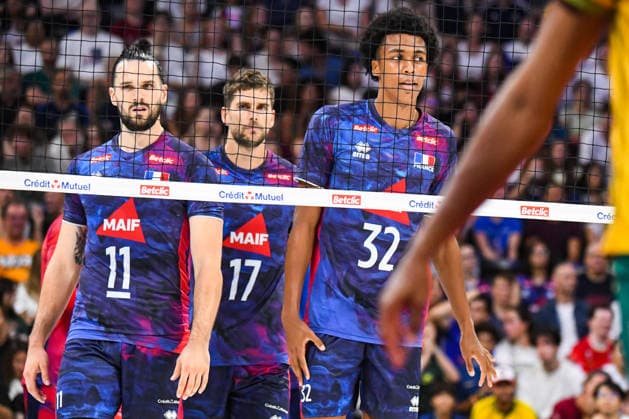 VOLLEYBALL : France vs Bresil - Match amical - 04 09 2026 Daniel Iyegbekedo (France) Antoine Brizard (France) Trevor Clevenot (France) ParisFrance  Copyright: xBaptistexAutissierx