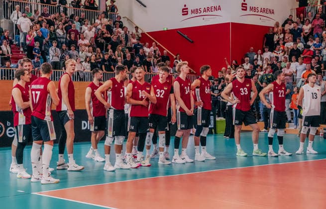 GER, Volleyball, European Championship Dress Rehearsal, Friendly Match, Germany vs. the Netherlands, September 4, 2026, Germany Team Photo, Photo by HMB Media, Etienne Schlick Copyright: HMBxMedia EtiennexSchlick